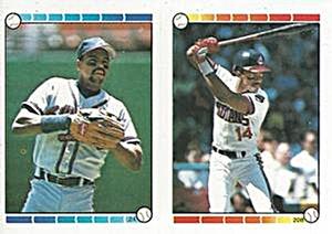 1989 Topps Stickers #24 / 208 Dion James / Julio Franco Front