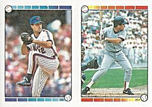 1989 Topps Stickers #100 / 257 Ron Darling / Marty Barrett Front