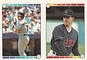 1989 Topps Stickers #105 / 290 Keith Moreland / Tim Laudner Front