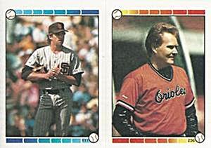 1989 Topps Stickers #111 / 236 Andy Hawkins / Tom Niedenfuer Front
