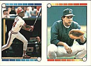 1989 Topps Stickers #138 / 173 Eric Davis / Ron Hassey Front