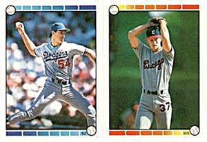 1989 Topps Stickers #62 / 305 Tim Leary / Bobby Thigpen Front