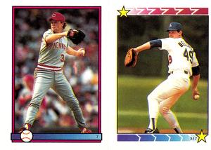 1989 Topps Stickers #7 / 317 Tom Browning / Tim Belcher Front