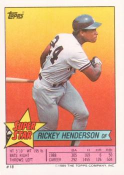 1989 Topps Stickers - Super Star Backs #18 Rickey Henderson Front