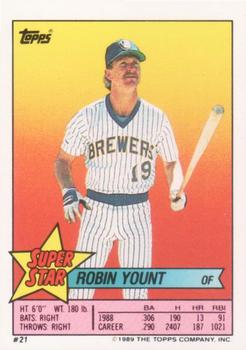 1989 Topps Stickers - Super Star Backs #21 Robin Yount Front