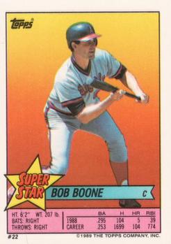 1989 Topps Stickers - Super Star Backs #22 Bob Boone Front