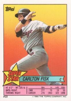 1989 Topps Stickers - Super Star Backs #23 Carlton Fisk Front