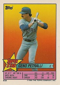 1989 Topps Stickers - Super Star Backs #24 Geno Petralli Front