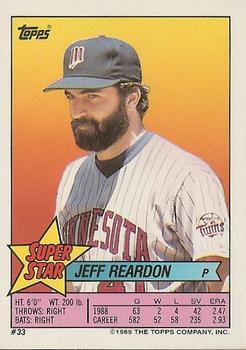 1989 Topps Stickers - Super Star Backs #33 Jeff Reardon Front