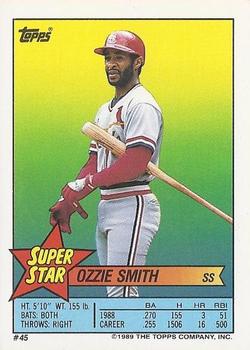 1989 Topps Stickers - Super Star Backs #45 Ozzie Smith Front