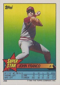 1989 Topps Stickers - Super Star Backs #65 John Franco Front