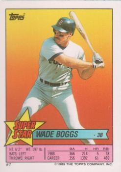 1989 Topps Stickers - Super Star Backs #7 Wade Boggs Front