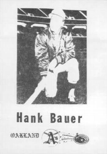 1969 Broder Oakland Athletics (unlicensed) #NNO Hank Bauer Front