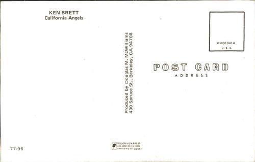 1977 Doug McWilliams Postcards #77-96 Ken Brett Back