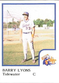 1986 ProCards Tidewater Tides #NNO Barry Lyons Front