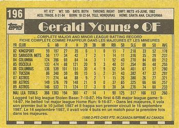1990 O-Pee-Chee #196 Gerald Young Back