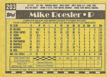 1990 O-Pee-Chee #203 Mike Roesler Back
