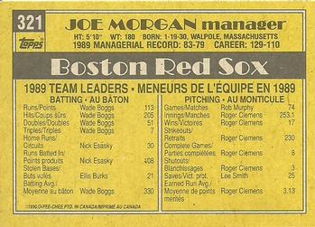 1990 O-Pee-Chee #321 Joe Morgan Back