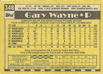 1990 O-Pee-Chee #348 Gary Wayne Back