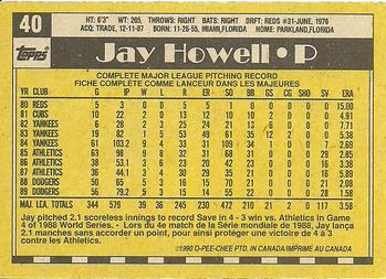 1990 O-Pee-Chee #40 Jay Howell Back