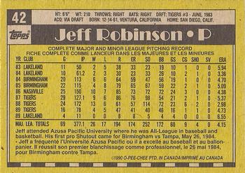 1990 O-Pee-Chee #42 Jeff Robinson Back