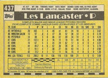 1990 O-Pee-Chee #437 Les Lancaster Back