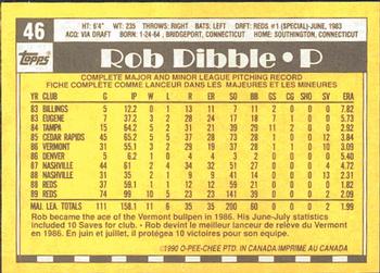 1990 O-Pee-Chee #46 Rob Dibble Back