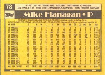 1990 O-Pee-Chee #78 Mike Flanagan Back