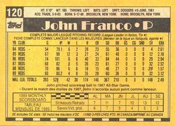 1990 O-Pee-Chee #120 John Franco Back