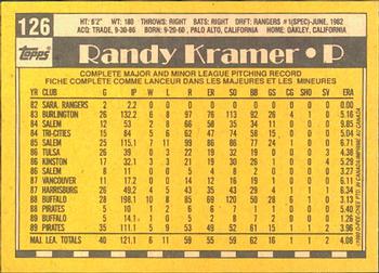 1990 O-Pee-Chee #126 Randy Kramer Back