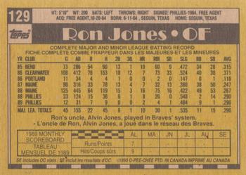 1990 O-Pee-Chee #129 Ron Jones Back