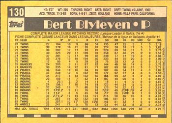 1990 O-Pee-Chee #130 Bert Blyleven Back