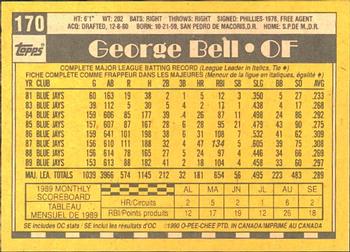 1990 O-Pee-Chee #170 George Bell Back
