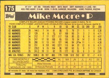 1990 O-Pee-Chee #175 Mike Moore Back
