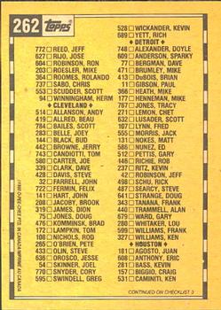 1990 O-Pee-Chee #262 Checklist 2 of 6 Back