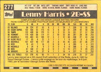 1990 O-Pee-Chee #277 Lenny Harris Back