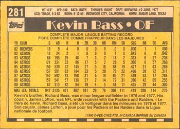 1990 O-Pee-Chee #281 Kevin Bass Back