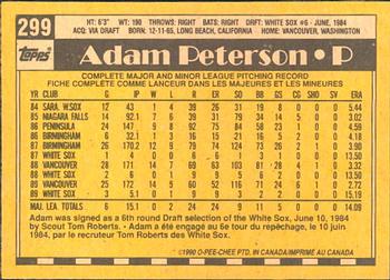 1990 O-Pee-Chee #299 Adam Peterson Back