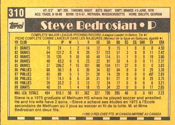 1990 O-Pee-Chee #310 Steve Bedrosian Back