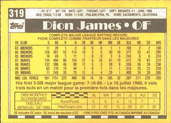 1990 O-Pee-Chee #319 Dion James Back