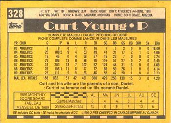 1990 O-Pee-Chee #328 Curt Young Back