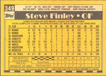 1990 O-Pee-Chee #349 Steve Finley Back