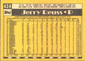 1990 O-Pee-Chee #424 Jerry Reuss Back