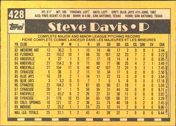 1990 O-Pee-Chee #428 Steve Davis Back