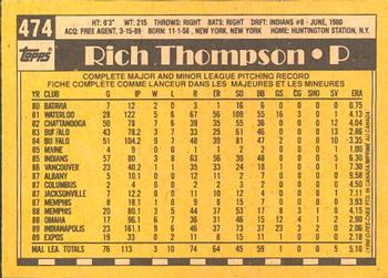 1990 O-Pee-Chee #474 Rich Thompson Back