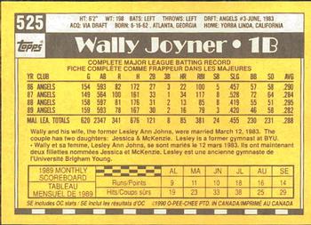 1990 O-Pee-Chee #525 Wally Joyner Back