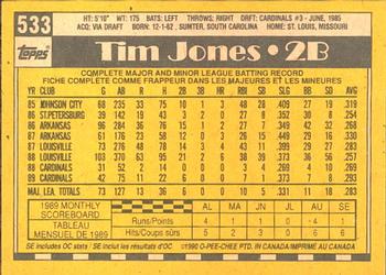 1990 O-Pee-Chee #533 Tim Jones Back