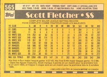 1990 O-Pee-Chee #565 Scott Fletcher Back