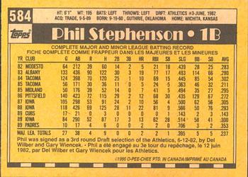 1990 O-Pee-Chee #584 Phil Stephenson Back