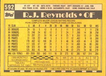 1990 O-Pee-Chee #592 R.J. Reynolds Back